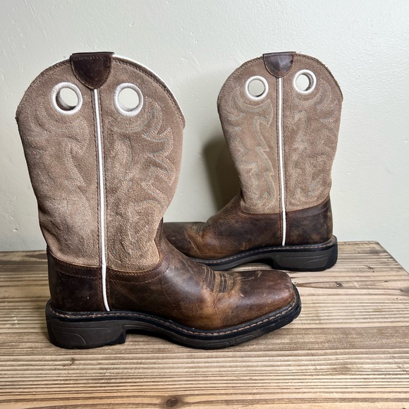 WorkHog Wide Square Toe Tall Boot Ariat Kids 2.5 cowboy workwear - Picture 5 of 14